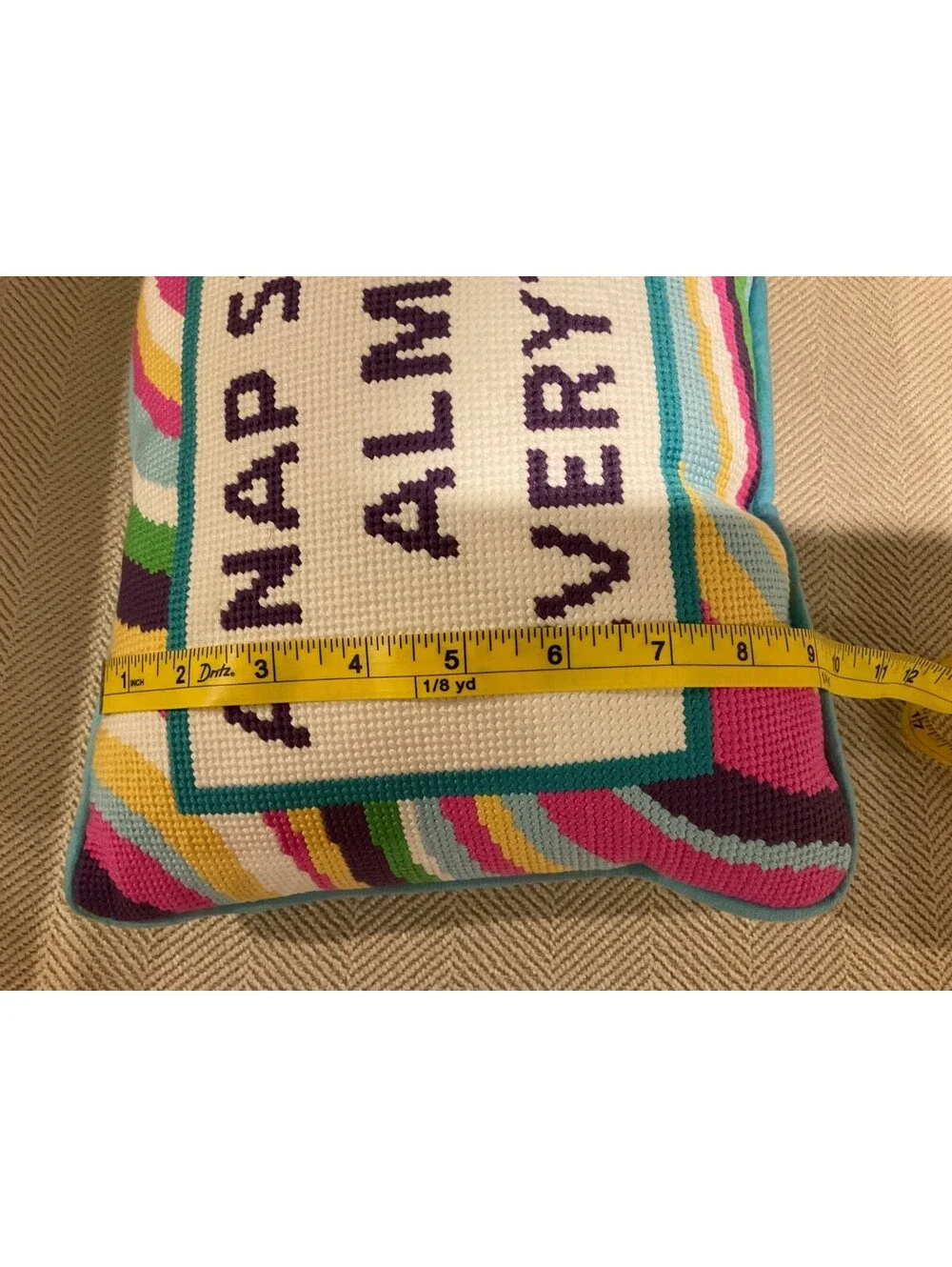 Peking Handicraft A Nap Solves Almost Everything Needlepoint Style Pillow NWT